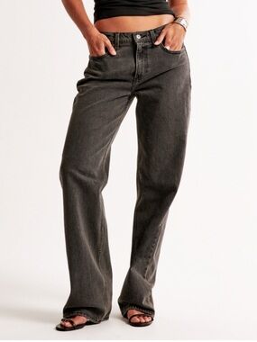 Abercrombie & Fitch The Baggy Low Rise Curve Love Black Size 27